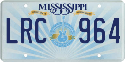 MS license plate LRC964