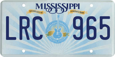 MS license plate LRC965
