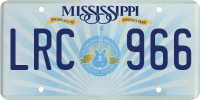 MS license plate LRC966