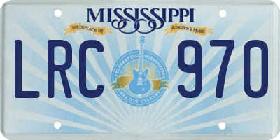 MS license plate LRC970