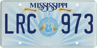 MS license plate LRC973