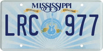 MS license plate LRC977