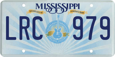 MS license plate LRC979