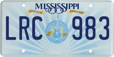 MS license plate LRC983