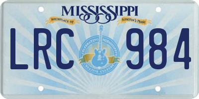 MS license plate LRC984