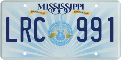 MS license plate LRC991