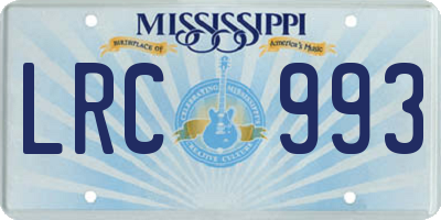 MS license plate LRC993