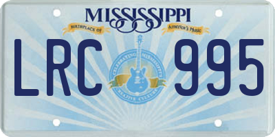 MS license plate LRC995