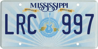 MS license plate LRC997
