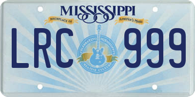 MS license plate LRC999