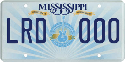 MS license plate LRD000