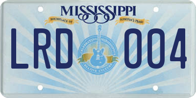 MS license plate LRD004