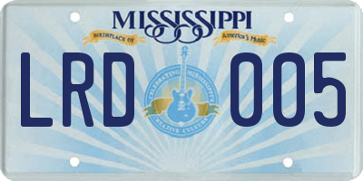 MS license plate LRD005