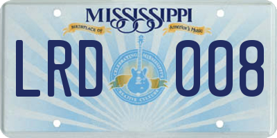 MS license plate LRD008