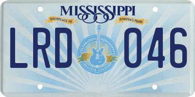 MS license plate LRD046