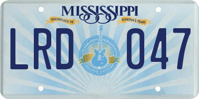MS license plate LRD047
