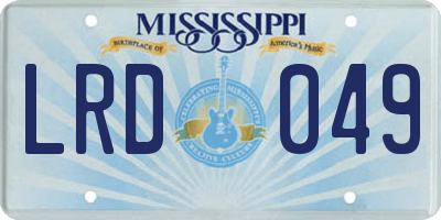 MS license plate LRD049