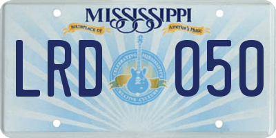 MS license plate LRD050