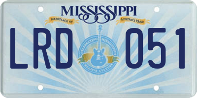MS license plate LRD051