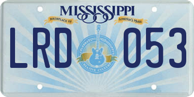 MS license plate LRD053
