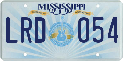 MS license plate LRD054