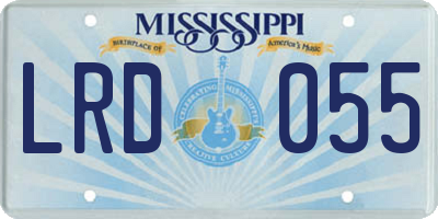 MS license plate LRD055