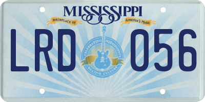 MS license plate LRD056