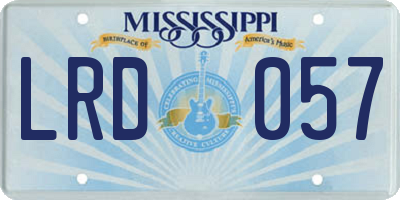 MS license plate LRD057
