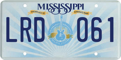 MS license plate LRD061