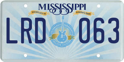 MS license plate LRD063