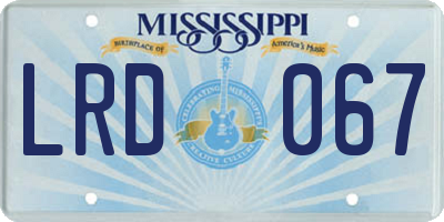MS license plate LRD067