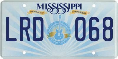 MS license plate LRD068