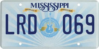 MS license plate LRD069