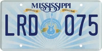 MS license plate LRD075