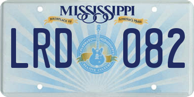 MS license plate LRD082