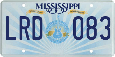 MS license plate LRD083
