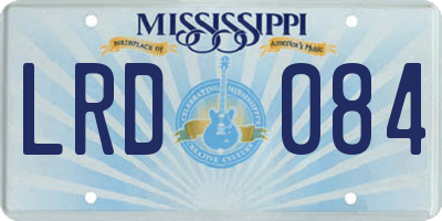 MS license plate LRD084