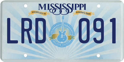MS license plate LRD091