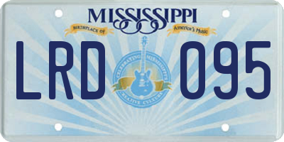 MS license plate LRD095