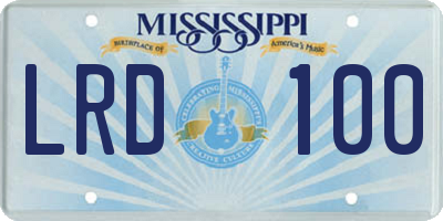 MS license plate LRD100