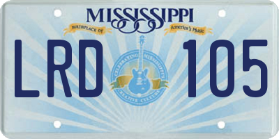 MS license plate LRD105