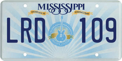 MS license plate LRD109