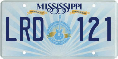 MS license plate LRD121