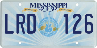 MS license plate LRD126