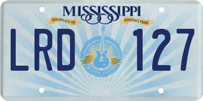 MS license plate LRD127