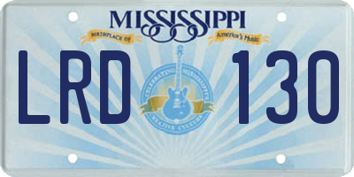 MS license plate LRD130