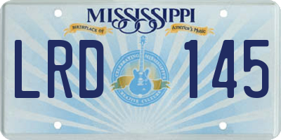 MS license plate LRD145