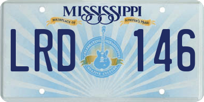 MS license plate LRD146