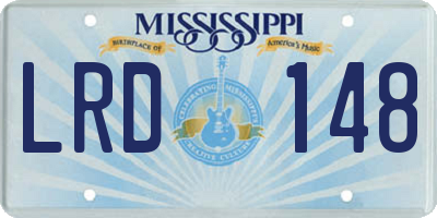 MS license plate LRD148