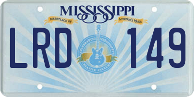 MS license plate LRD149